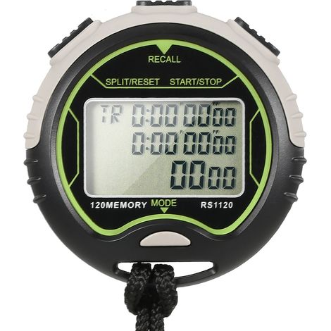 Chronomètre numérique professionnel, chronographe LCD portable étanche, compteur de sport avec sangle pour la natation, la course à pied, l'entraînement de football (1/5)