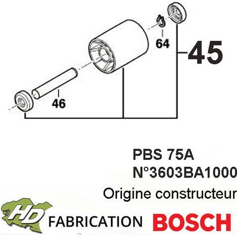 Bosch – Galet pour ponceuse à bande PBS 75A – Pour ponçage bois dur – Référence 1619X06671 (1/2)