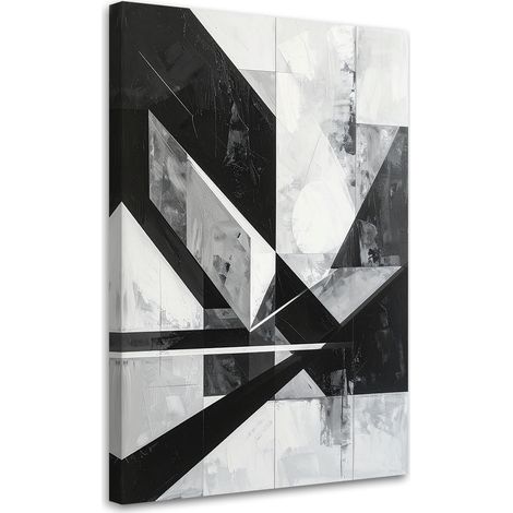 Wandbild Geometrische Abstraktion schwarz-weiß 40x60 cm (1/5)