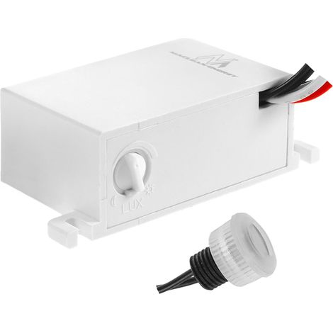 Sensore crepuscolare Maclean con sonda esterna  12-24 V CC  Controllo automatico della luce  Compatibile con LED  Resistente alle intemperie IP54  Regolabile 5-50 Lux  Risparmio energetico  Fac (1/5)