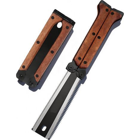 Scie à tirer japonaise pliante, lame SK5 à double tranchant de 160 mm avec 12/17 TPI et dents de meulage à 3 côtés (1/4)