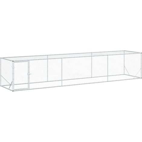 Enclos pour Poules Argenté 500 x 100 x 100 cm Acier galvanisé vidaXL (1/5)