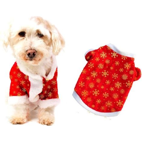 Vestido para animales navideño con estampado SNOWFLAKES talla pequeña  Talla: M