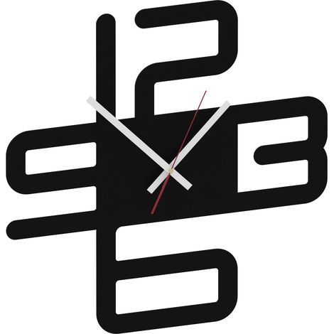 Moderne Wanduhr AD210 – Minimalistisches schwarzes Design (1/4)