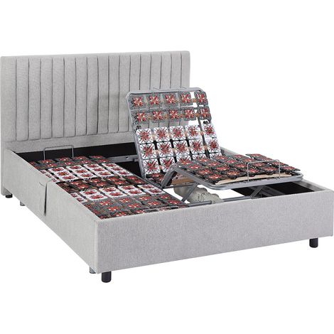 Rete relax elettrica deco 2 x 48 sospensioni- 2 x 70 x 190 cm Tessuto Grigio  - NALU di DREAMEA