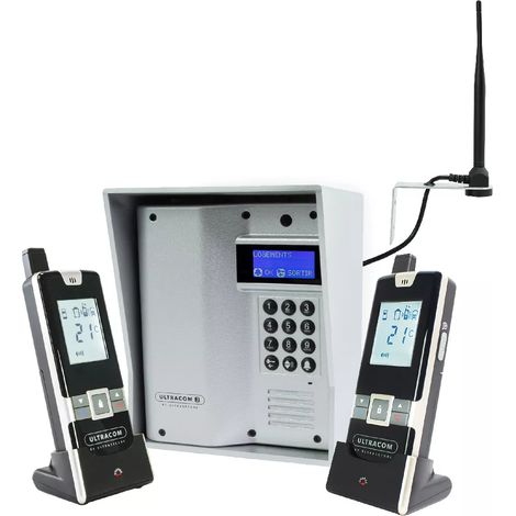Interphone 600m autonome sans-fil - UltraCOM3 visière argentée + 2 combinés + antenne : "contourner obstacle / pilier" (1/5)