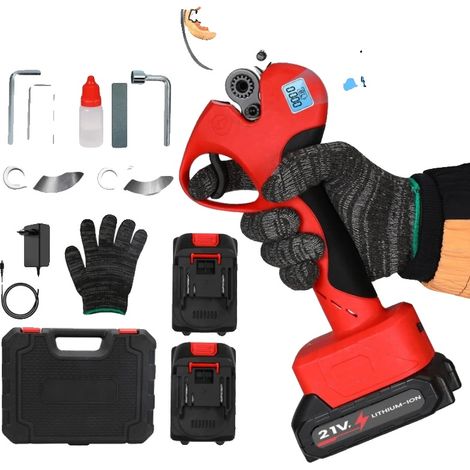 Sécateurs Électriques Sans Fil, Moteur Sans Balais, Affichage LCD Intelligent, 2 Batterie (1/2)