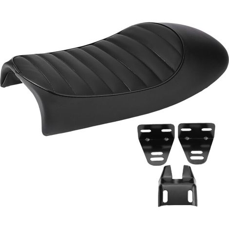 Coussin de selle plat de siège de coureur de café Vintage en cuir d'unité centrale de moto pour Honda CG125 GN CG CB400SS (1/5)