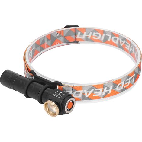 Lampe frontale LED portable détachable à lumière dure, 4 niveaux d'intensité, zoom télescopique, rechargeable par USB. (1/5)