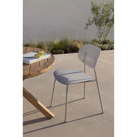 ORION91oficial® - Silla OLEO  Color Gris Claro  Respaldo Polipropileno  Patas Hierro  85x48,5x52 cm  Apilable  Jardín  Exterior - spaziOrion91 - Pack x2 (1/5)