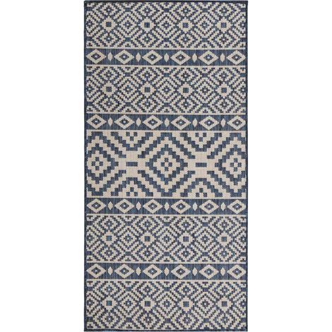 Maison Exclusive - Outdoor-Teppich Flachgewebe 80x150 cm Blau Ges (1/5)