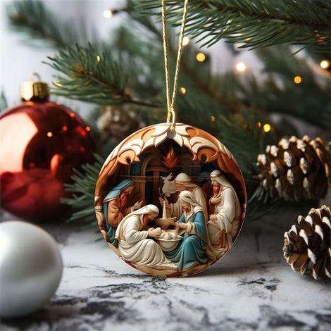 Pendentif De Décoration De Noël En Acrylique 3D - Pour Arbre De Noël Mur Ou Fenêtre - Lot De 1 (1/4)