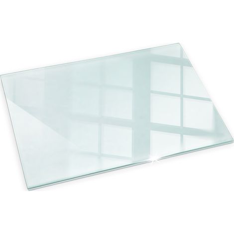 Plaque de Verre pour Cheminée 100x70 Revêtement de Sol Plancher Plaque de Base de Foyer Pare-feu Protection Contre Etincelles Rectangulaire Clair