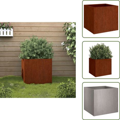 Jardinière 42x40x39 cm acier corten - Jardinier - Pot De Fleurs - Bac À Fleurs - Acier Corten - Déco Extérieur (1/5)