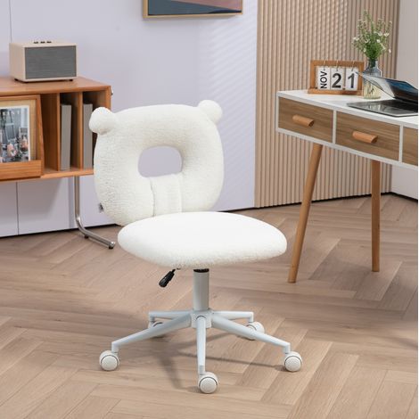 MEUBLIV Chaise de bureau enfant blanche – réglable en hauteur, sans accoudoirs (1/5)