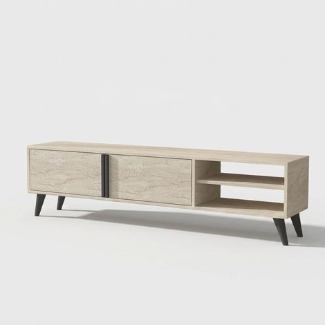 Meuble TV 160 cm avec portes et étagères Benoit (1/5)