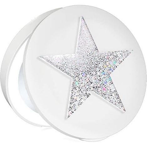 Miroir Cosmétique Pliable Double Portable Cadeaux Féminins avec Étoiles Mini Miroir de Maquillage Miroirs de Poche Compacts,Blanc (1/5)