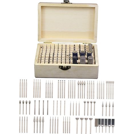 86pcs Kit d'accessoires pour Outils rotatifs Kit de Polissage de forets de Fraises de Diamant pour Le ponçage Polissage Coupe Sculpture Bois Pierre Bijoux Verre Céramique avec étui en Bois