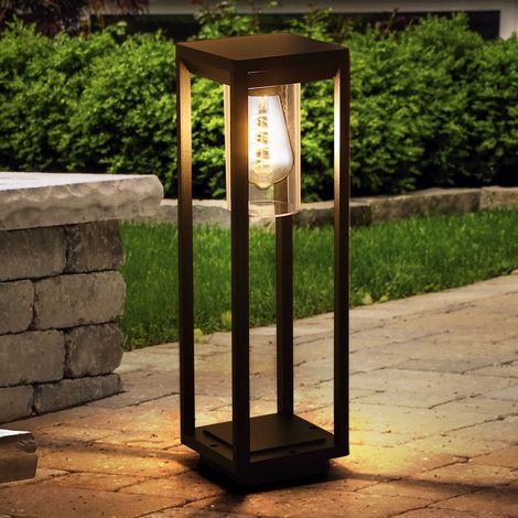 Lampadaire ALU éclairage extérieur lampadaire de jardin FILAMENT lanterne dans un ensemble comprenant des ampoules LED (1/5)