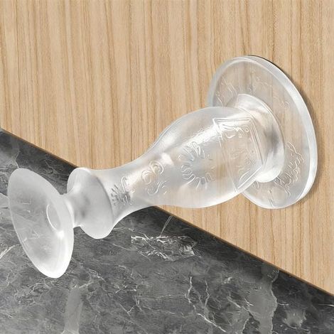 Un tapis de sol transparent et amortissant en silicone souple, un cale-porte au style moderne et minimaliste sans trous. Réutilisable. (1/4)