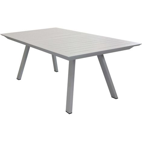 Tavolo allungabile da esterno in alluminio con piano effetto doghe Lyse - Beige (1/4)