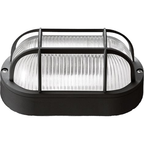 Plafoniera Esterno Contemporanea Quinn Pc Nero Griglia 1 Luce E27 Ip44 (1/2)