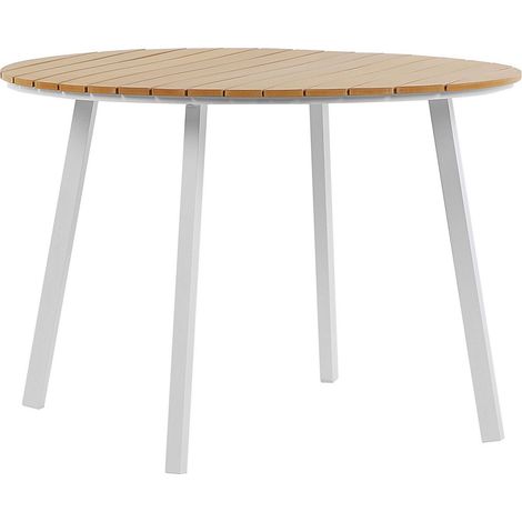 Tavolo Rotondo per Esterni Piano in Legno Sintetico Gambe in Alluminio Cavoli