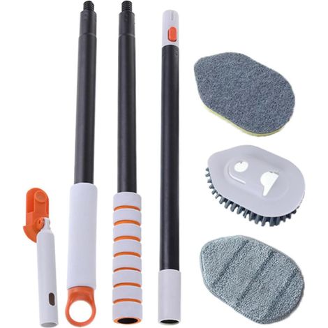 Brosse pour carrelage, orange, pour sols durs, joints et coins (1/5)