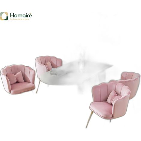 Fauteuil en velours rose 63 x 28 x 77 cm HOMAIRE (1/5)