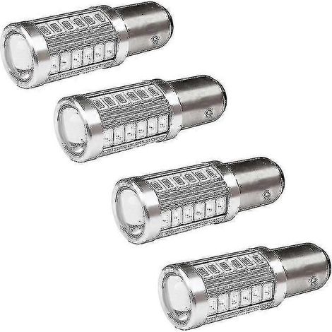 4 ampoules LED rouges 1157 P21/5w Bay15d ultra-lumineuses 33 SMD 5630 5730 pour feux de freinage et antibrouillards de voiture 21/5w (1/5)