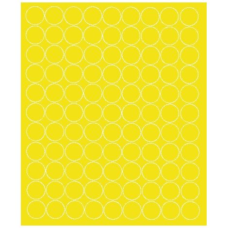 Pegatinas circulares de 2 cm, pegatinas circulares con puntos, 99 piezas, amarillo brillante