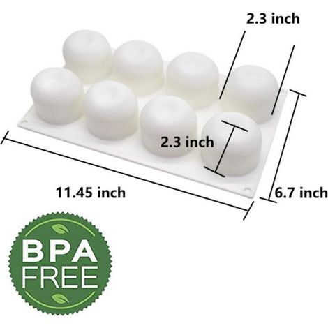 8 Cavités Moule Silicone Patisserie Anti-Adhésifs en Forme de Pomme pour la Cuisson de Gateaux,Desserts aux Fruits,Bonbons,Truffes (1/5)