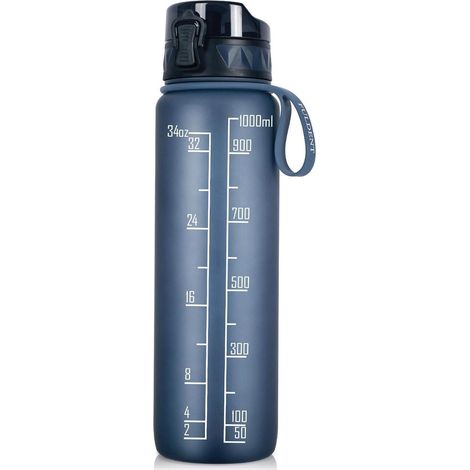 Trinkflasche 1L Sport BPAfrei Gummigrip Fahrrad Saphir 1000 ml (1/5)