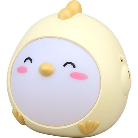 Veilleuse tactile en forme de coq, lampe de chevet LED jaune, mignonne et innovante, rechargeable par USB, pour la chambre. (1/5)