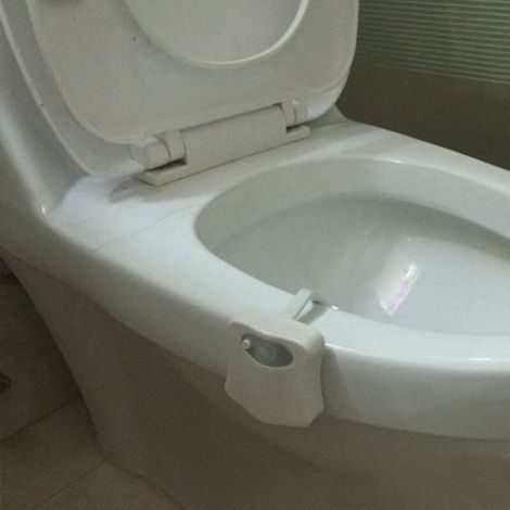 Accessoires Salle de Bains,Smart salle de bain toilette veilleuse LED mouvement du corps activé marche-arrêt siège - Type WHITE (1/4)