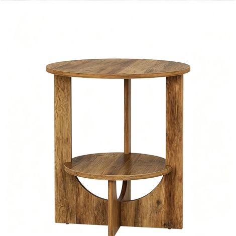 Table d'appoint ronde avec cadre en X, 50x50x65 cm, pour salon et chambre (1/5)