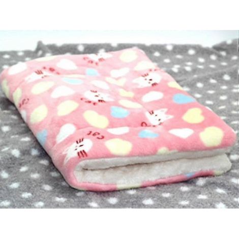 Tapis pour animaux de compagnie épais et chaud pour chats et chiens, couverture pour litière pour chats, tapis pour chiens, rose chat (1/5)