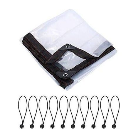 Bche Transparente Impermable 2m x 3m avec Oeillets Idale pour Camping et Jardin (1/4)