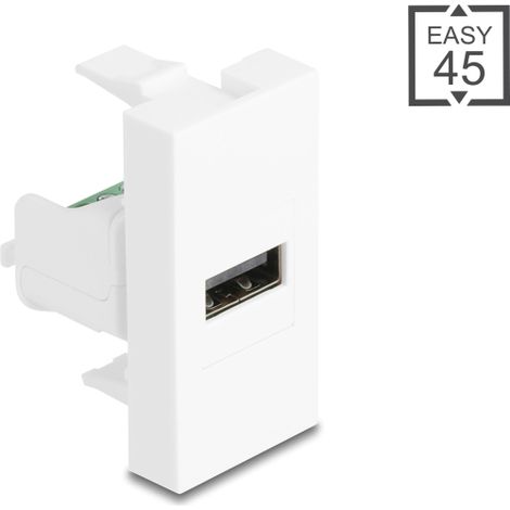 Delock Easy 45 Modul USB 2.0 Typ-A Buchse zu Terminalblock weiß