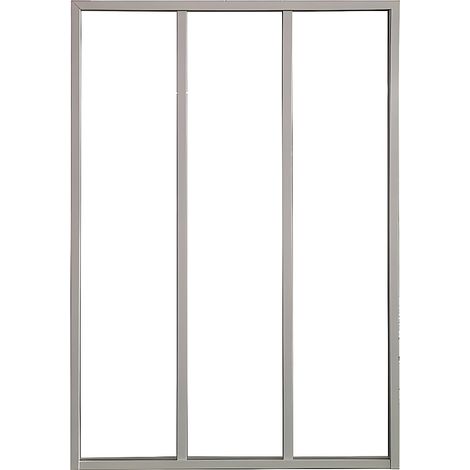 Vente-Unique – Verrière atelier en aluminium thermolaqué blanc 90 x 130 cm – Verre trempé 4 mm – Installation en tunnel – Pour intérieur lumineux