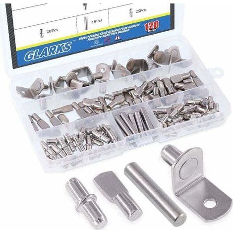 Set mit 120 Regalhaken, 4 Ausführungen, silberfarben, von DEBUNS (1/5)