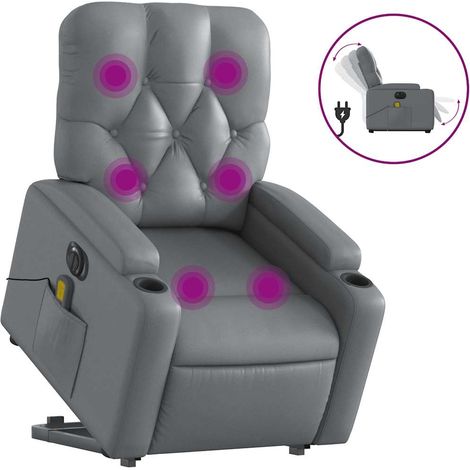 Maison Exclusive - Poltrona Alzapersona Elettrica Reclinabile Grigio in Similpelle