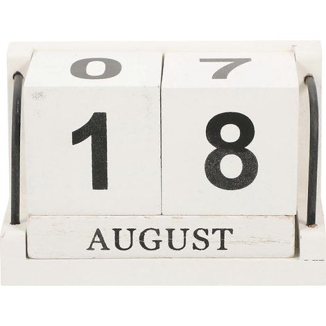 Calendriers vintage, agenda, calendrier perpétuel, bloc de date, décoration de bureau-11.2X7.3CM-White (1/3)