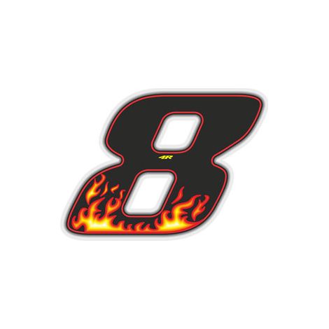 Numeri Adesivi Flames - Dimensione: 27 X 37 MM - Numeri: 8