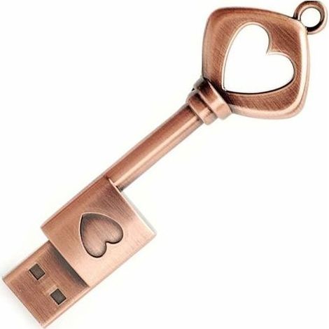 Memoria USB de 32 GB, Pendrive Retro en Forma de Llave de Metal, Unidad Flash USB 2.0 (1/5)