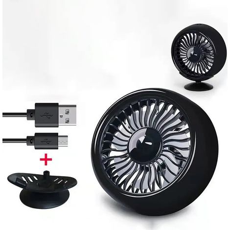 Ventilateur Voiture USB,Ventilateur Portable et Silencieux à 3 Vitesses, Design Pliable pour Voitures, Camions, Bureaux et Maisons (1 head) (1/5)