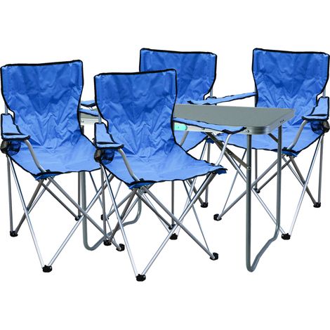 5-teiliges Campingmöbel Set Blau-MMC330870+4xMSP1001 (1/4)