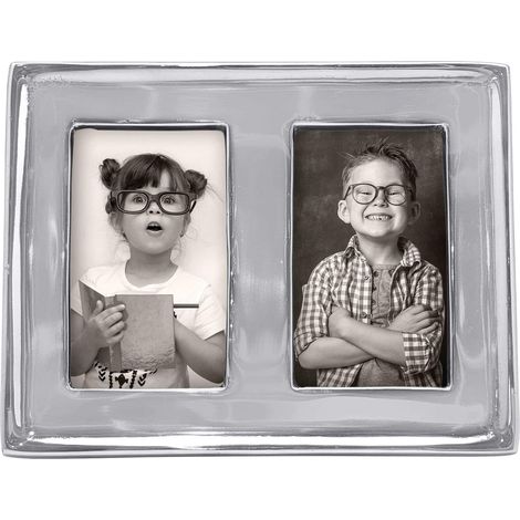 Cadre photo double en aluminium recyclé Argenté 2 x 3 cm (1/5)
