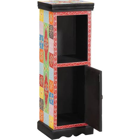 Kommode mit Tür Mehrfarbig 30 x 30 x 90 cm Massivholz Mango