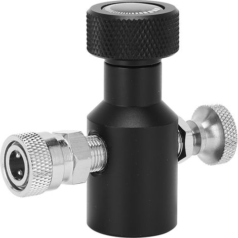Adaptateur de recharge CO2 G1/2-14, connecteur noir pour valve de décharge ASA pour soda, avec bouchon rapide femelle 8 mm. (1/5)